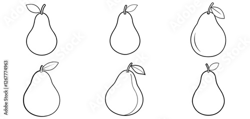 pear Coloring Page Printable Line Art Drawing