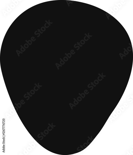 Silhouette of a black guitar pick, capturing the essence of musical expression and representing the connection between musician and instrument