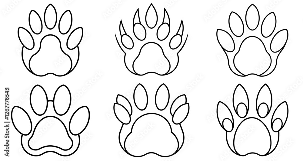 Fototapeta premium Rabbit paw Coloring Page Printable Line Art Drawing