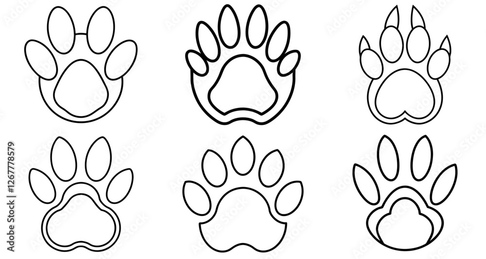 Fototapeta premium Rabbit paw Coloring Page Printable Line Art Drawing