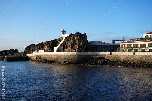 Blick zum Leuchtturm in Camara de Lobos auf  Madeira in Portugal photo