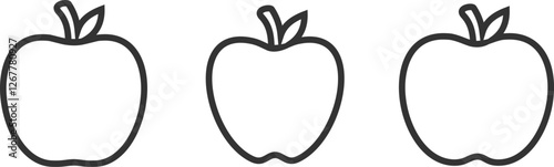 Apple Fruit Thin Line Icon vector file