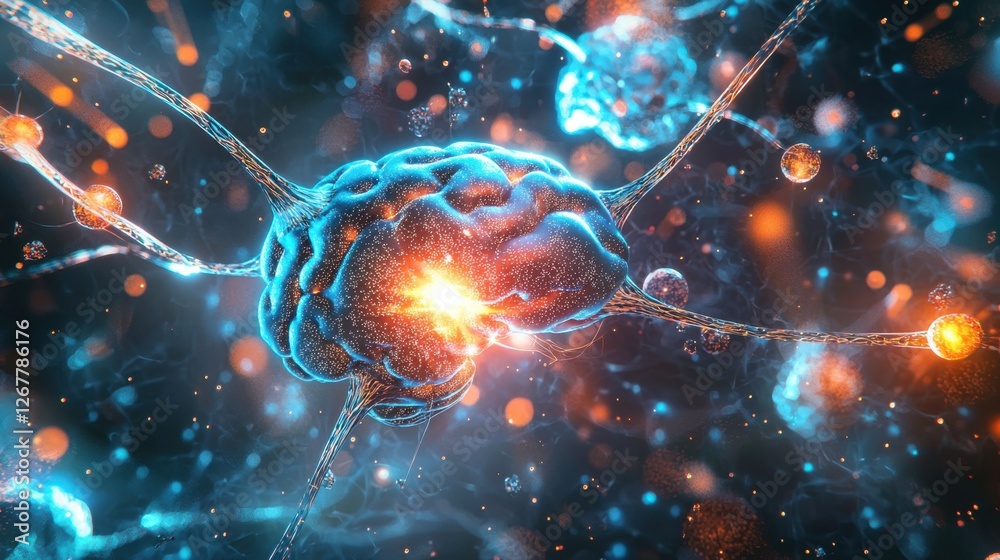 Neuron and Brain Connections: Abstract Digital Art in Neuroscience Research - Explore Synapse, Electrical Impulses, and Neural Networks Neuron and Brain Connections: Abstract Digital Art in Neuroscience Research - Explore Synapse, Electrical Impulses, and Neural Networks