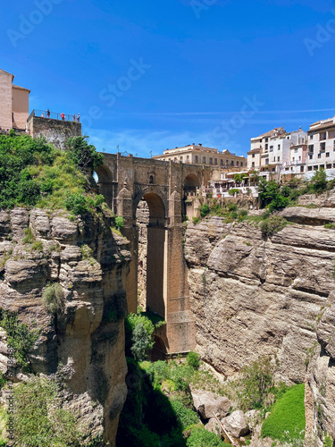 Panoramic view to Puente Nuevo bridge in Ronda, Andalusia, Spain	