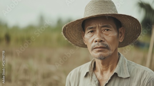 Senior Farmer Portrait in Field photo