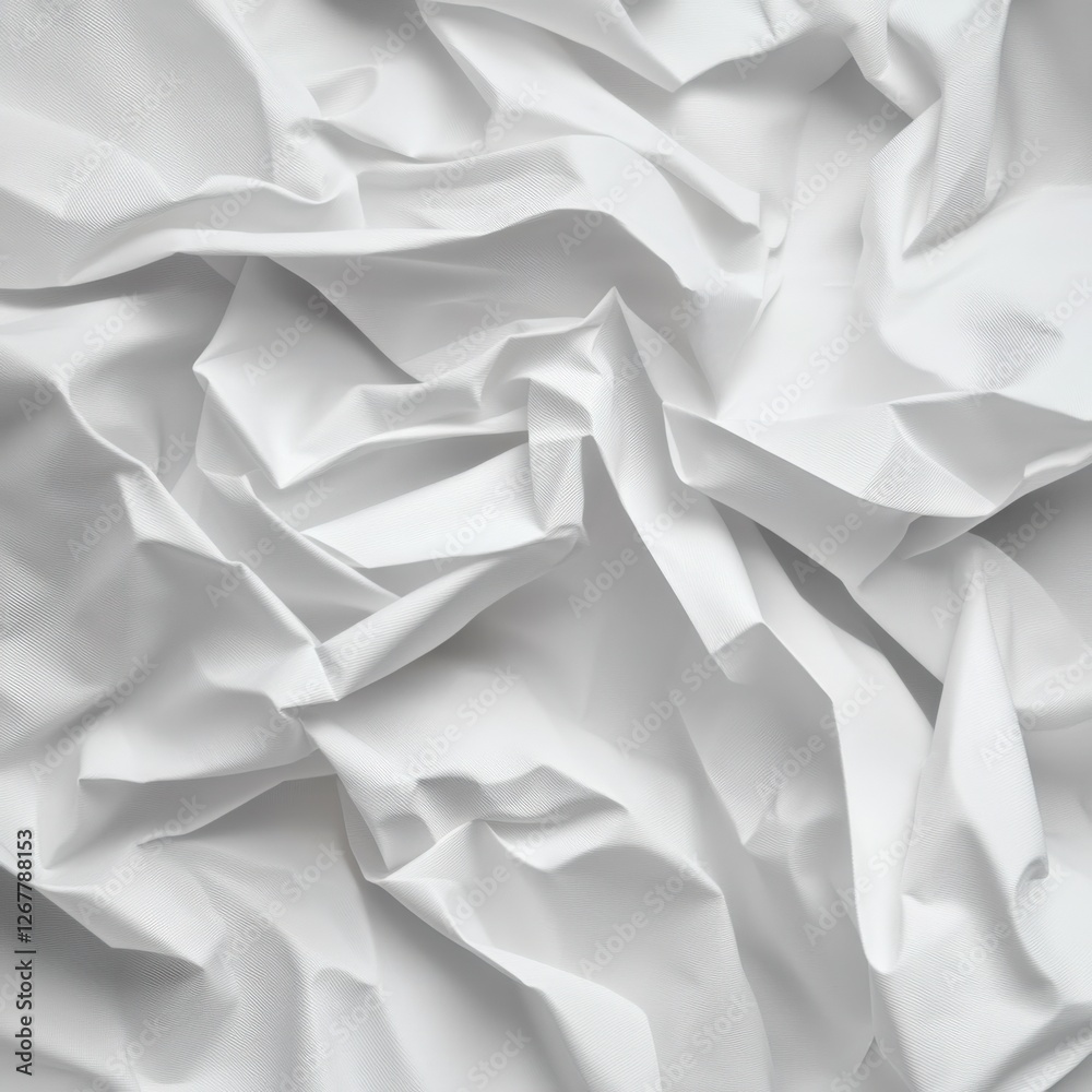 Fototapeta premium wrinkled white fabric background texture