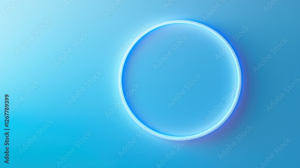 Blue Circle Background with Glowing Border Blue Circle Background with Glowing Border