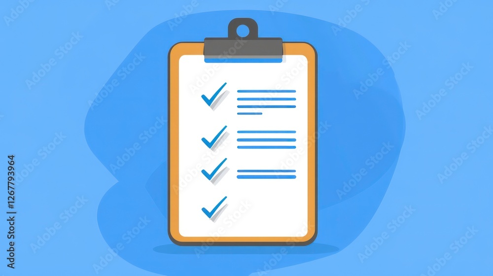 Clipboard with checklist, simple, work tasks, to-do list, planning, productivity, useful for presentations Clipboard with checklist, simple, work tasks, to-do list, planning, productivity, useful for presentations