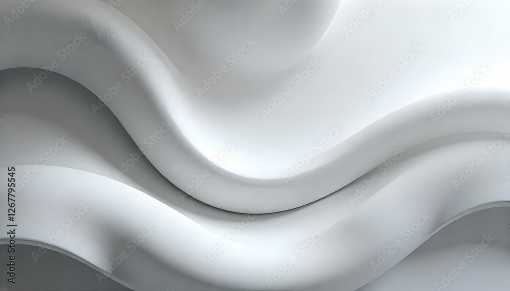 Obraz premium Elegant flowing white curves create a serene and smooth background image