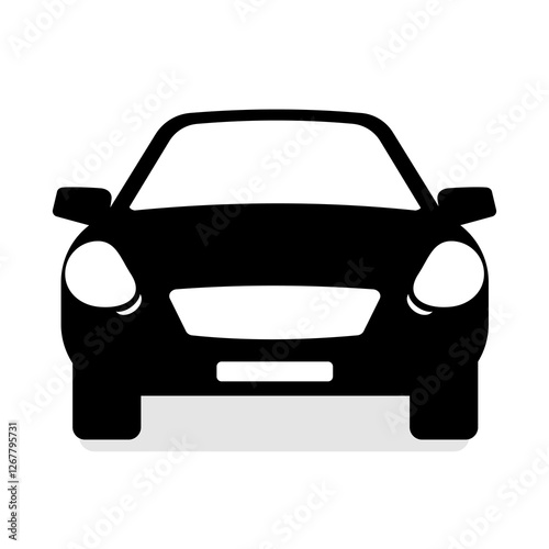 Car Icon - Black Silhouette illustration Vector