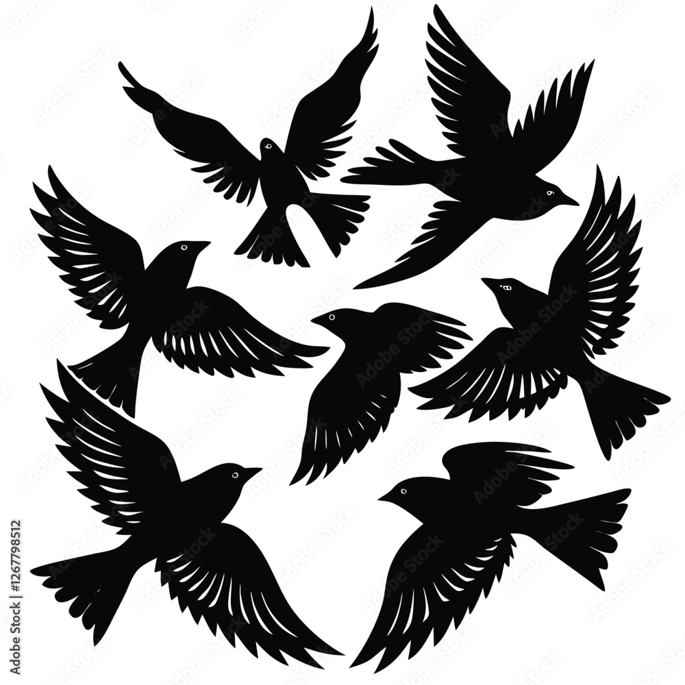 Obraz premium set of silhouettes of birds