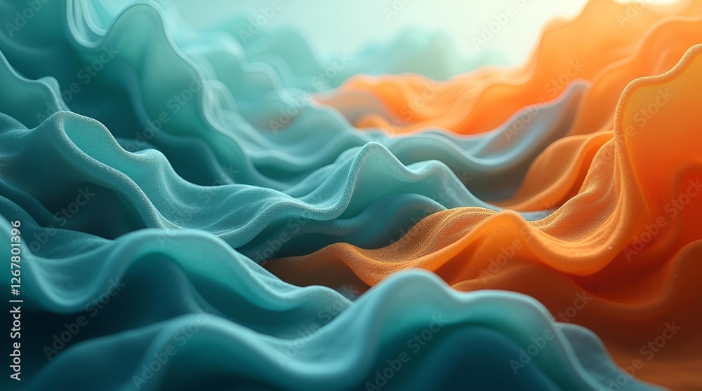 Obraz premium Dreamlike Waves: A 3D Abstract Perspective
