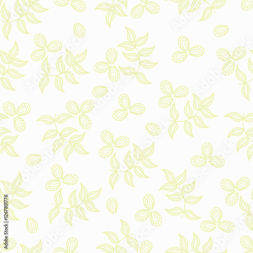 Vintage seamless floral pattern. Liberty style background of small pastel colorful flowers. Small flowers scattered over a white background. Stock vector for printing on surfaces