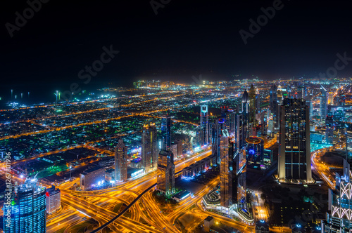 Dubai city at night