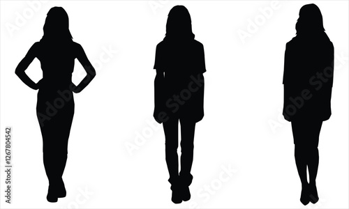 vector silhouettes of women