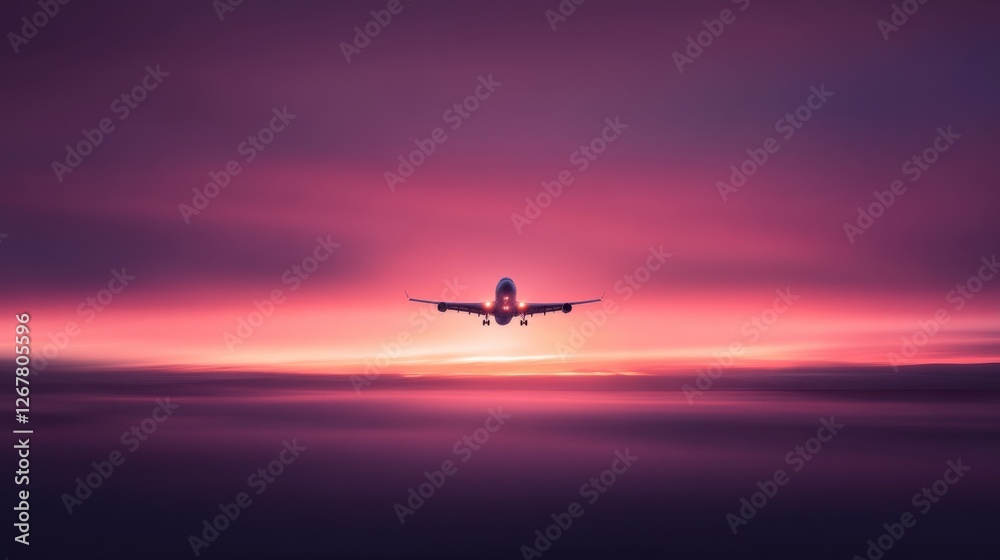 airplane at Sunset airplane at Sunset