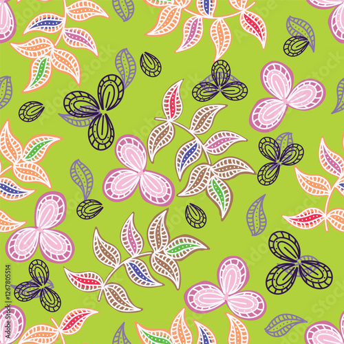 Vintage seamless floral pattern. Liberty style background of small pastel colorful flowers. Small flowers scattered over a white background. Stock vector for printing on surfaces