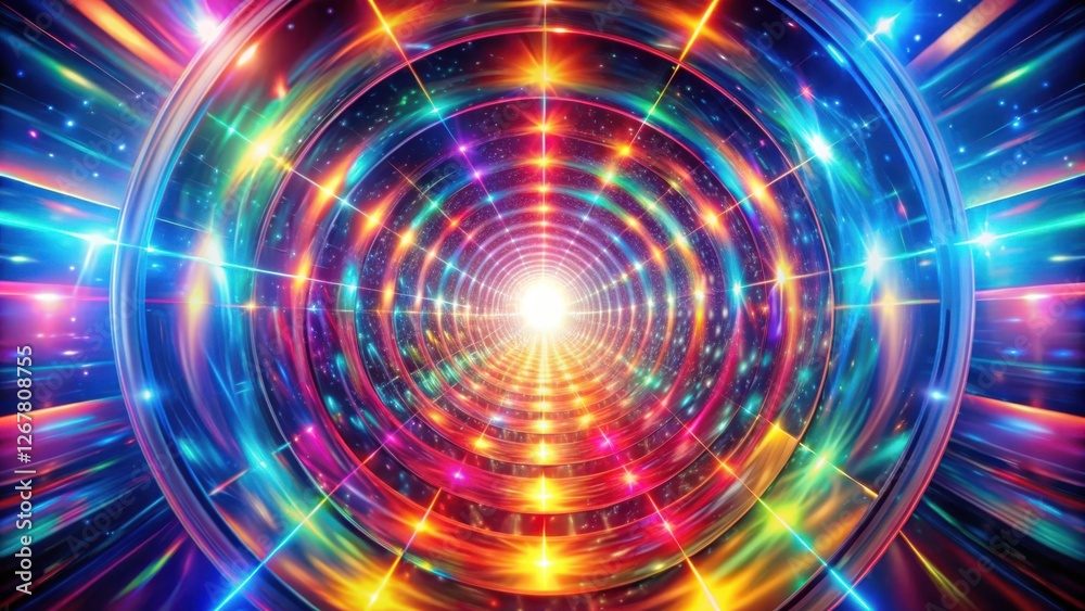 A vibrant tunnel of light, a symphony of color and motion, with glowing lines and stars in the cosmic void, a visual masterpiece of abstract beauty A vibrant tunnel of light, a symphony of color and motion, with glowing lines and stars in the cosmic void, a visual masterpiece of abstract beauty