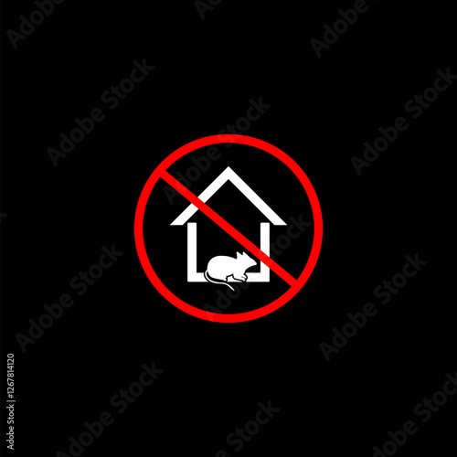 Home pest exterminator service flat icon isolated on black background