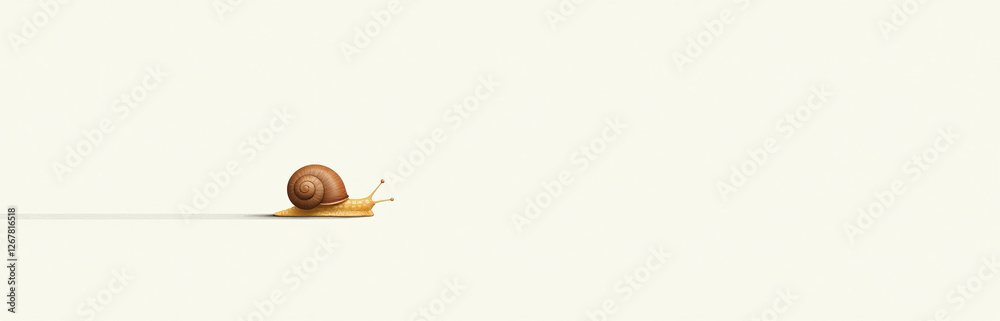 A Small Snail Moves Slowly Across A Clean White Surface With No Other Objects Or Distractions In Sight Nearby. 00002 A Small Snail Moves Slowly Across A Clean White Surface With No Other Objects Or Distractions In Sight Nearby. 00002