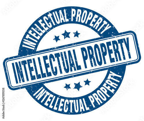 intellectual property stamp. intellectual property label. round grunge sign