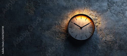 Wallpaper Mural Illuminated clock on a textured wall. Torontodigital.ca