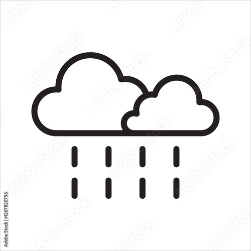 rainy day simple line icon