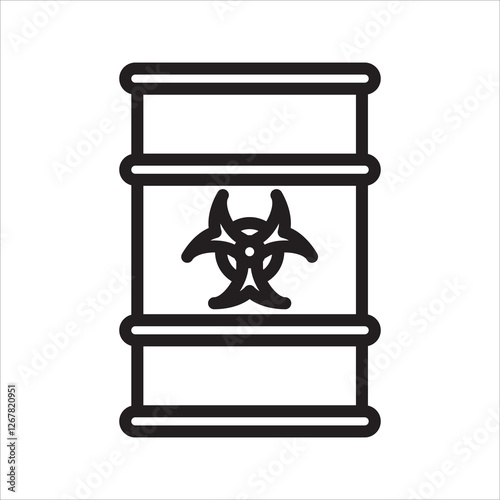 Radioactive barrel Single Line Icon