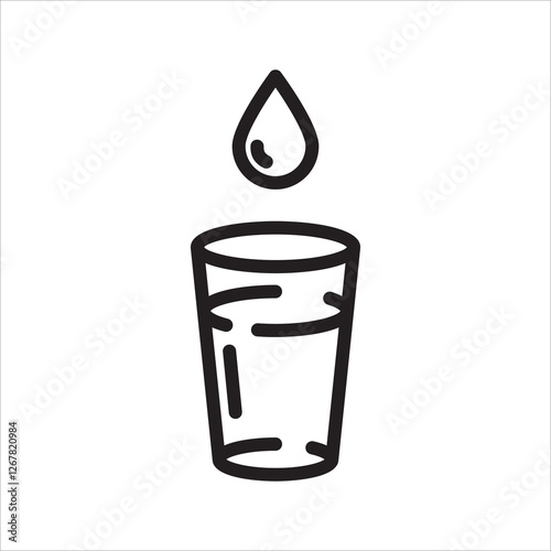 Glass of Water Single Line Icon