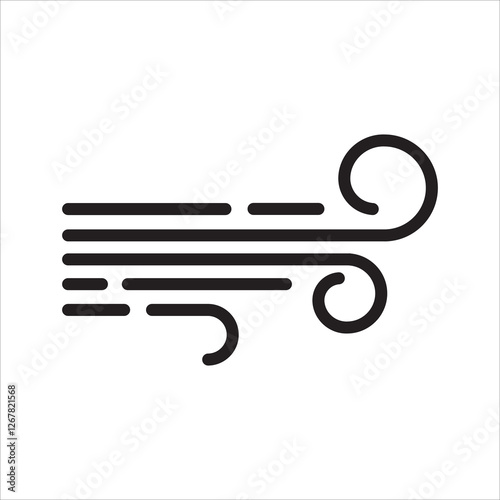windy day Single Line Icon