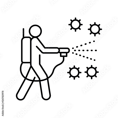 Disinfection black line icon.