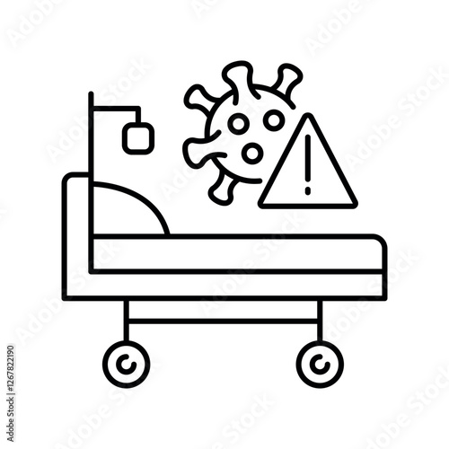 Infectious disease facility black line icon.
