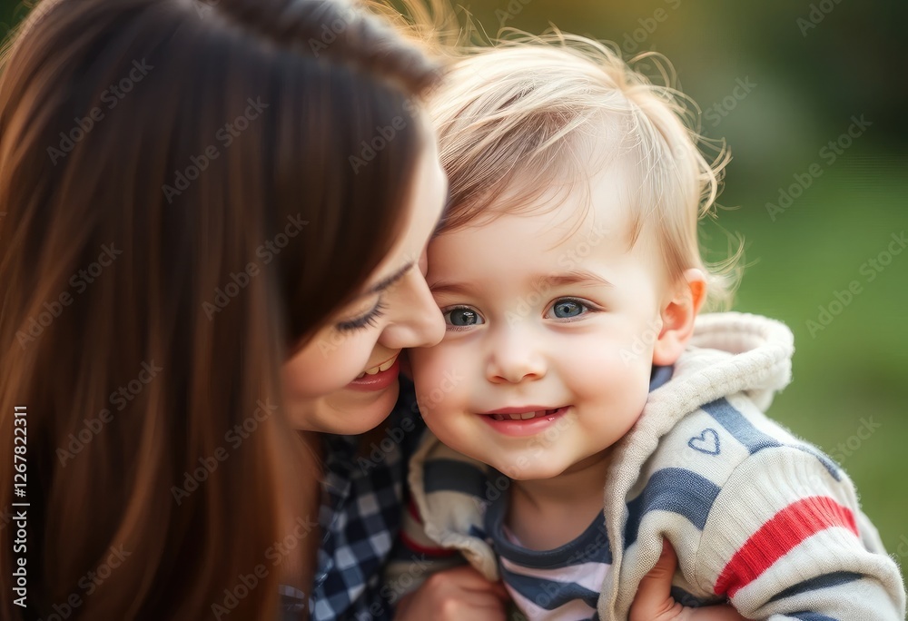 A tender moment between a mother and child, showing the nurturing kindness of family A tender moment between a mother and child, showing the nurturing kindness of family