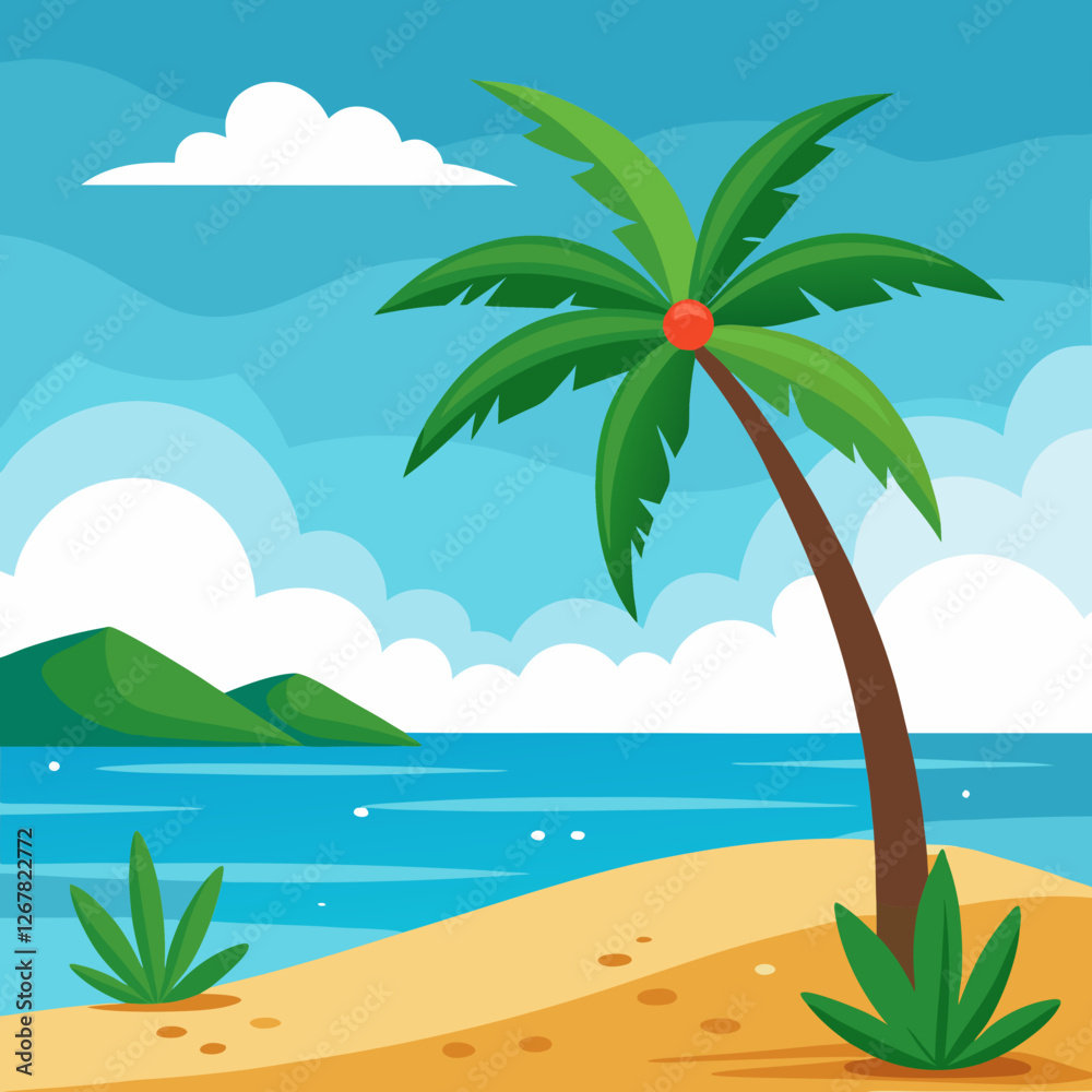 Obraz premium tropical island with palm trees