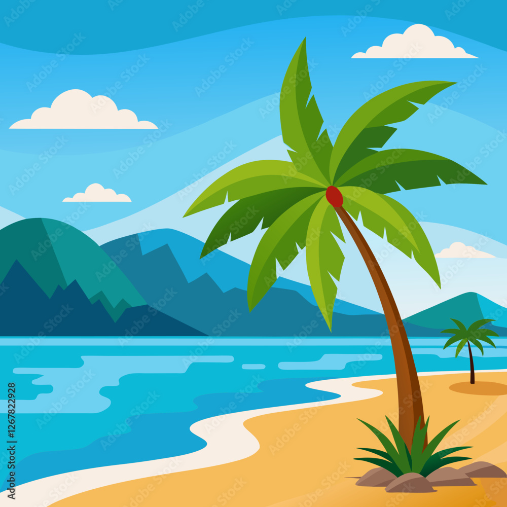Obraz premium tropical island with palm trees
