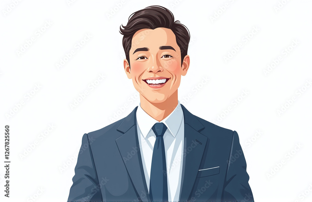 Businessman In Suit Smiles Happily Against A Clean White Background In An Isolated Professional Photo Setting. 00001 Businessman In Suit Smiles Happily Against A Clean White Background In An Isolated Professional Photo Setting. 00001