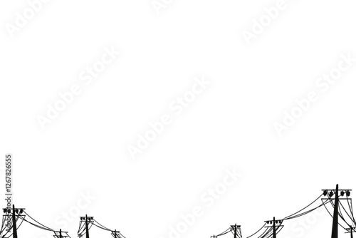 electric pole and cable icon without background