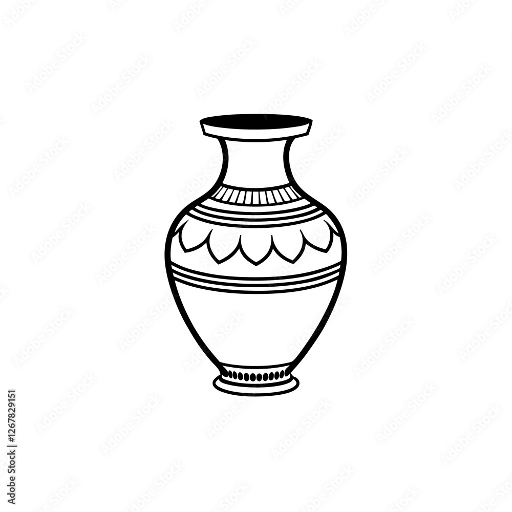 ancient vase line art on white background
ancient vase line art on white background