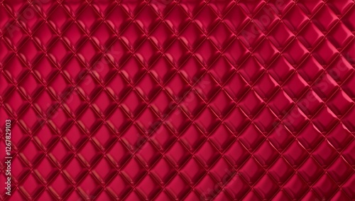 Luxurious red quilted leather texture with elegant embossed pattern creating a sophisticated and high-end background for premium design projects.