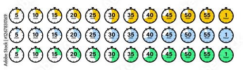 Set of Countdown of days from 0, 1 to 10. Number of days left badges. Offer timer, sticker limited to a few days. Ten, nine, eight, seven, six, five, four, three, two, one and zero days to go. Vector