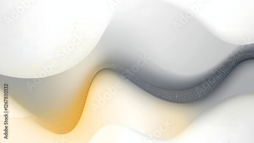 Elegant white and gold flowing waves with smooth gradients creating a premium abstract background perfect for luxury branding and modern digital designs.