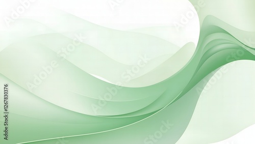 Soft green abstract waves with flowing gradients creating a fresh and calming background perfect for wellness branding and natural-inspired modern designs.