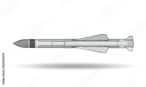 Submarine launched anti ship missile with shadow