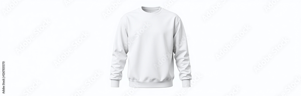 Long Sleeve Sweatshirt With A Transparent Clipping Path, Ideal For Design Mockups On A Plain White Background. 00002 Long Sleeve Sweatshirt With A Transparent Clipping Path, Ideal For Design Mockups On A Plain White Background. 00002
