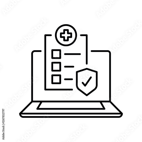Clinical medical protocols black line icon.
