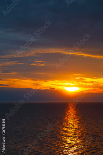 Wallpaper Mural The overcast sky over the Baltic Sea at sunset, Ustronie Morskie, Poland Torontodigital.ca