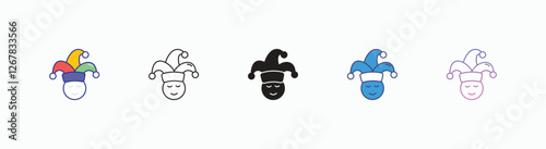 Lol icons set in different style vector stock