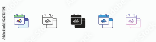 April fool Day icons set in different style vector stock