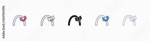 Hair band icons set in different style vector stock
