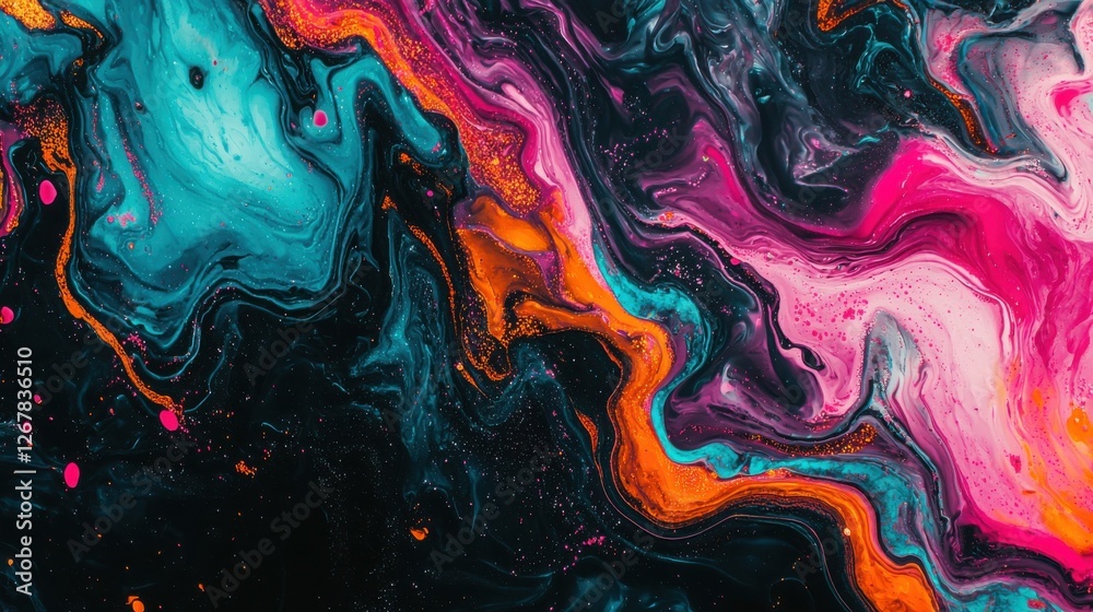 Vibrant swirls of teal, pink, and orange create a mesmerizing abstract painting. The interplay of colors and textures evokes a sense of movement and energy. Vibrant swirls of teal, pink, and orange create a mesmerizing abstract painting. The interplay of colors and textures evokes a sense of movement and energy.